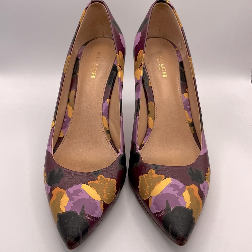 COACH DEEP PURPLE FLORAL PUMPS